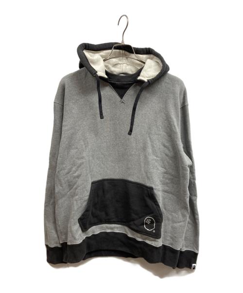 A BATHING APE（アベイシングエイプ）A BATHING APE (アベイシングエイプ) 後付けパーカー グレー サイズ:Lの古着・服飾アイテム