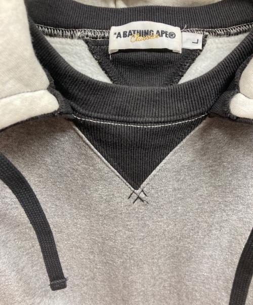 A BATHING APE（アベイシングエイプ）A BATHING APE (アベイシングエイプ) 後付けパーカー グレー サイズ:Lの古着・服飾アイテム