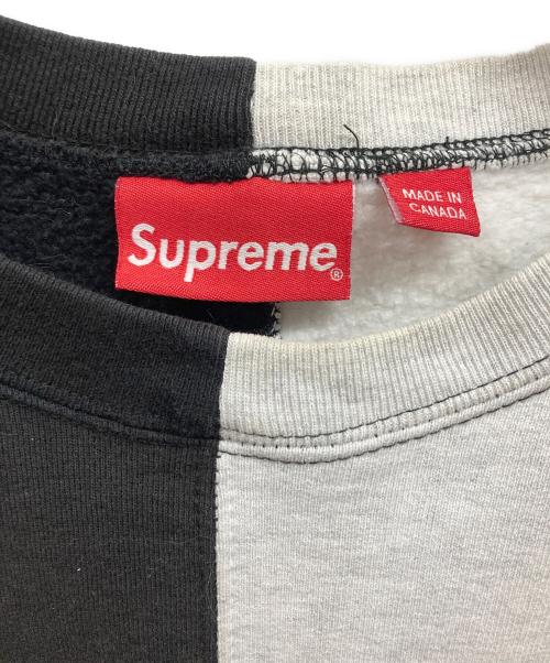 SUPREME（シュプリーム）Supreme (シュプリーム) Split Crewneck Sweatshirt ブラック×ホワイト サイズ:Mの古着・服飾アイテム