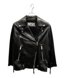 DIESEL（ディーゼル）の古着「L-EDMEA-Aラムレザーライダースジャケット」｜ブラック
