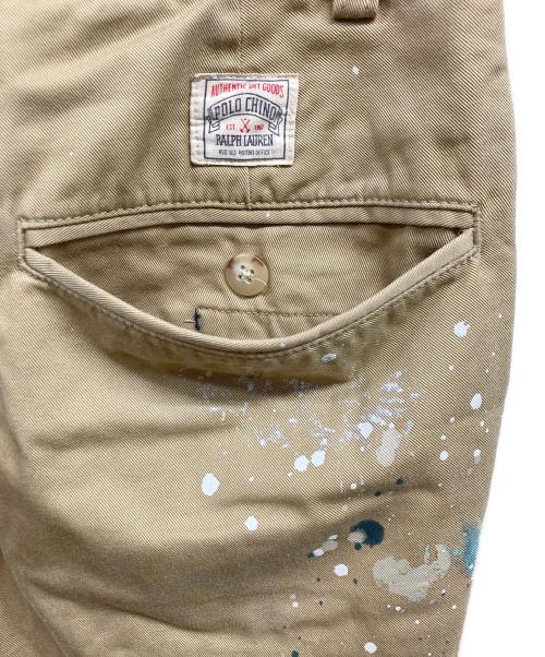 POLO RALPH LAUREN（ポロ・ラルフローレン）POLO RALPH LAUREN (ポロ・ラルフローレン) ペイント加工チノパンツ ベージュ サイズ:78.5cm (W31)の古着・服飾アイテム