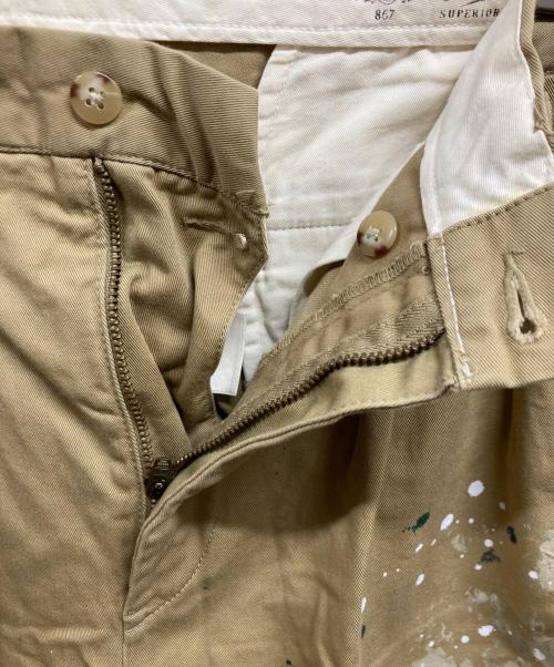 POLO RALPH LAUREN（ポロ・ラルフローレン）POLO RALPH LAUREN (ポロ・ラルフローレン) ペイント加工チノパンツ ベージュ サイズ:78.5cm (W31)の古着・服飾アイテム