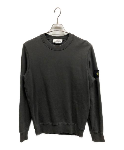 STONE ISLAND（ストーンアイランド）STONE ISLAND (ストーンアイランド) ガーメントダイ ブラッシュドコットン スウェット/	STONE ISLAND グレー サイズ:Sの古着・服飾アイテム