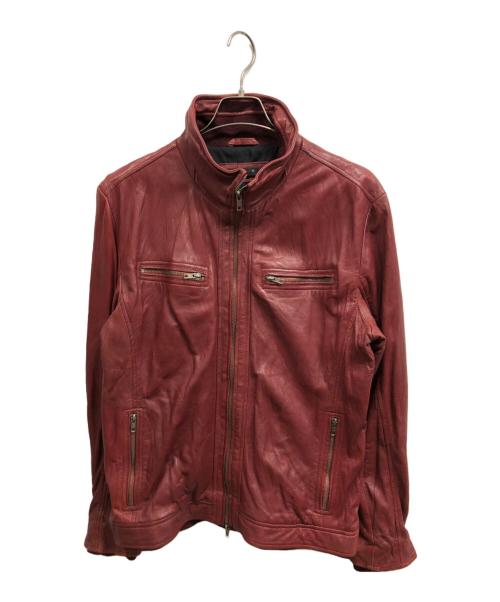 Liugoo Leathers（リューグーレザーズ）LIUGOO LEATHERS (リューグーレザーズ) ラムレザージャケット レッド サイズ:LLの古着・服飾アイテム