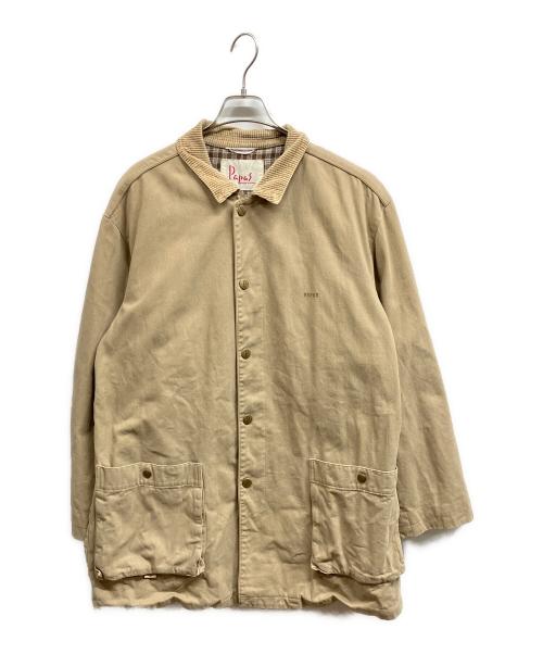 PAPAS（パパス）PAPAS (パパス) 襟コーデュロイカバーオール/PAPAS ベージュ サイズ:Mの古着・服飾アイテム
