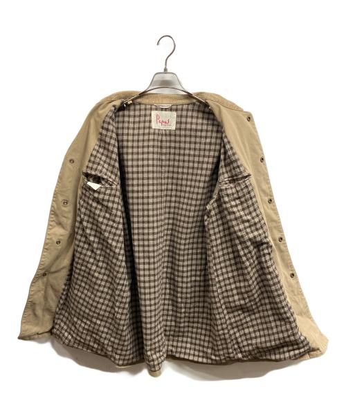 PAPAS（パパス）PAPAS (パパス) 襟コーデュロイカバーオール/PAPAS ベージュ サイズ:Mの古着・服飾アイテム