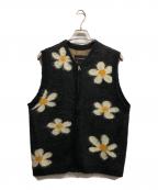 TOWN CRAFTタウンクラフト）の古着「SHAGGY PATTERN ZIP VEST」｜ブラック