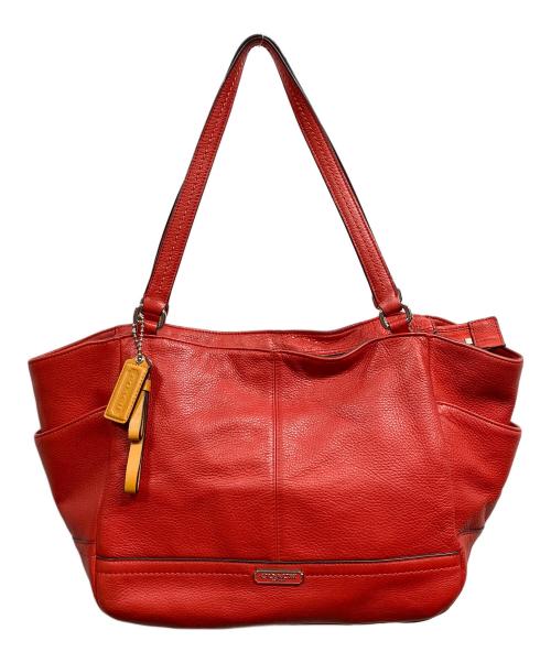 COACH（コーチ）COACH (コーチ) レザートートバッグ レッドの古着・服飾アイテム