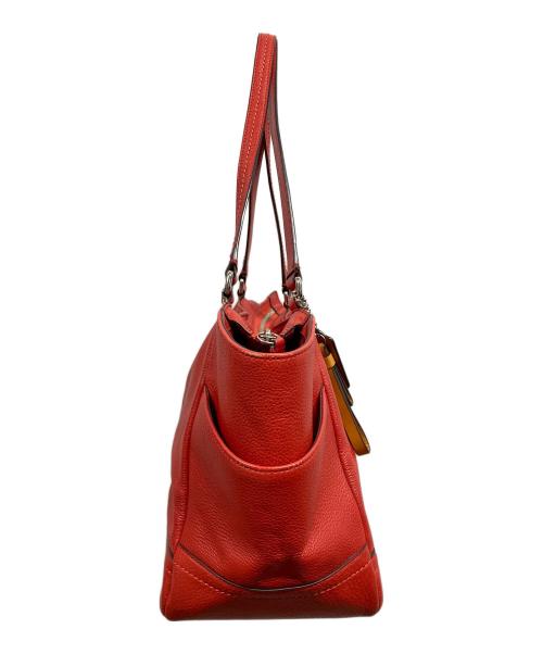 COACH（コーチ）COACH (コーチ) レザートートバッグ レッドの古着・服飾アイテム
