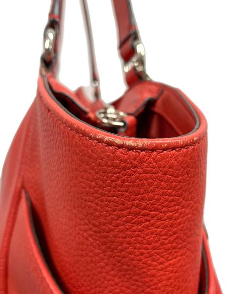 COACH（コーチ）COACH (コーチ) レザートートバッグ レッドの古着・服飾アイテム