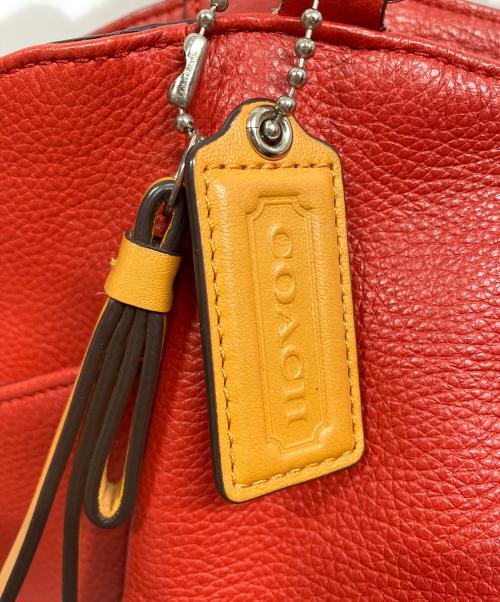 COACH（コーチ）COACH (コーチ) レザートートバッグ レッドの古着・服飾アイテム