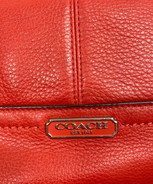 COACH（コーチ）COACH (コーチ) レザートートバッグ レッドの古着・服飾アイテム