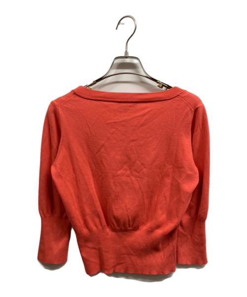 Vivienne Westwood RED LABEL（ヴィヴィアンウエストウッドレッドレーベル）Vivienne Westwood RED LABEL (ヴィヴィアンウエストウッドレッドレーベル) オーブ刺繍七分袖ニット オレンジ サイズ:2の古着・服飾アイテム