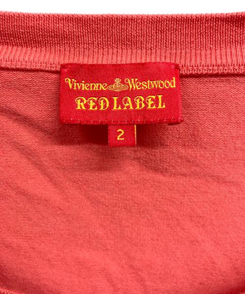 Vivienne Westwood RED LABEL（ヴィヴィアンウエストウッドレッドレーベル）Vivienne Westwood RED LABEL (ヴィヴィアンウエストウッドレッドレーベル) オーブ刺繍七分袖ニット オレンジ サイズ:2の古着・服飾アイテム