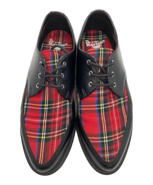 Dr.Martens（ドクターマーチン）Dr.Martens (ドクターマーチン) 3ホールチェックシューズ レッド×ブラック サイズ:UK9の古着・服飾アイテム
