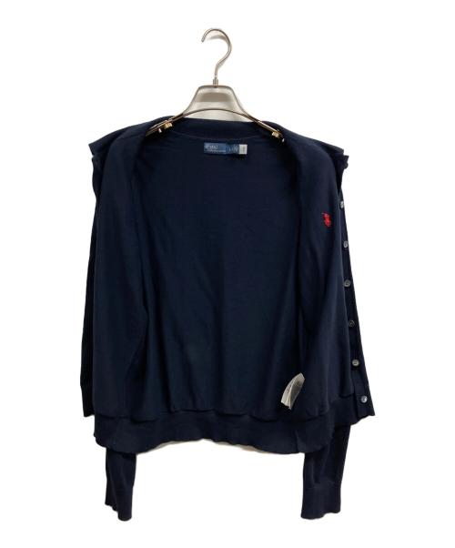 POLO RALPH LAUREN（ポロ・ラルフローレン）POLO RALPH LAUREN (ポロ・ラルフローレン) ポロカラー ボタンド カーディガン ネイビー サイズ:Lの古着・服飾アイテム