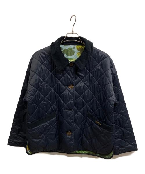 Barbour（バブアー）Barbour (バブアー) house of hackney (ハウス オブ ハックニー) コラボリバーシブルキルティングジャケット ネイビー×ブルー サイズ:38の古着・服飾アイテム