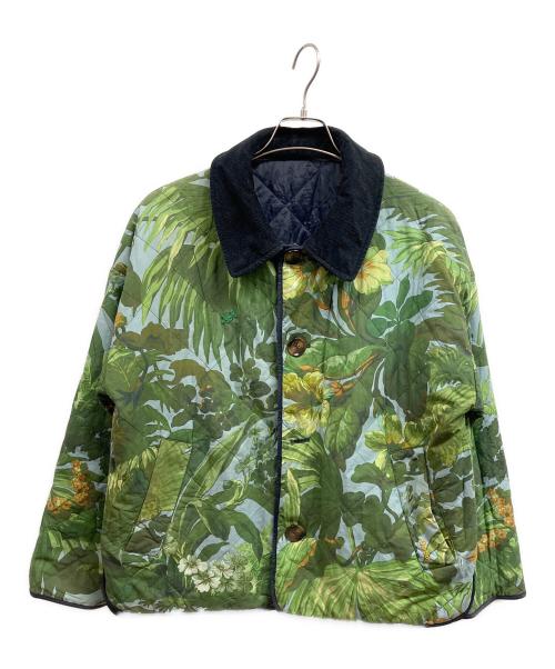 Barbour（バブアー）Barbour (バブアー) house of hackney (ハウス オブ ハックニー) コラボリバーシブルキルティングジャケット ネイビー×ブルー サイズ:38の古着・服飾アイテム