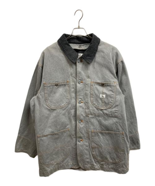 Calvin Klein Jeans（カルバンクラインジーンズ）Calvin Klein Jeans (カルバンクラインジーンズ) 裏ブランケット付きオールドデニムカバーオール/Calvin Klein Jeans ブラック サイズ:Mの古着・服飾アイテム
