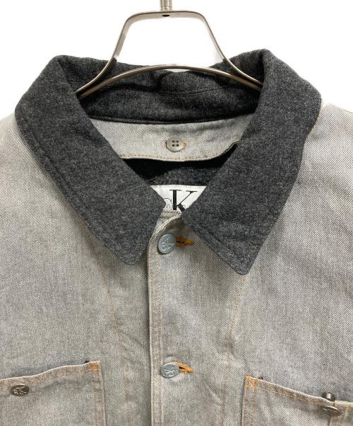 Calvin Klein Jeans（カルバンクラインジーンズ）Calvin Klein Jeans (カルバンクラインジーンズ) 裏ブランケット付きオールドデニムカバーオール/Calvin Klein Jeans ブラック サイズ:Mの古着・服飾アイテム