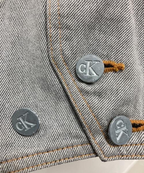 Calvin Klein Jeans（カルバンクラインジーンズ）Calvin Klein Jeans (カルバンクラインジーンズ) 裏ブランケット付きオールドデニムカバーオール/Calvin Klein Jeans ブラック サイズ:Mの古着・服飾アイテム