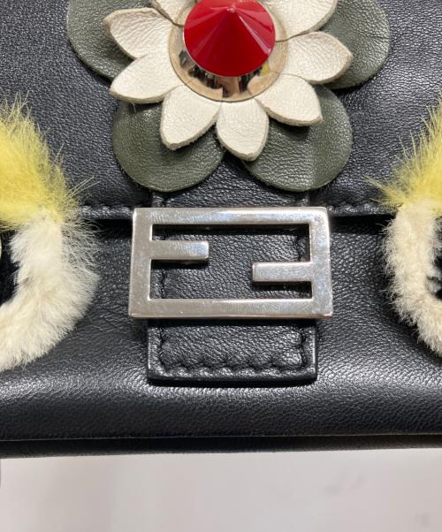 FENDI（フェンディ）FENDI (フェンディ) モンスターマイクロバケット バッグ ナッパレザー ブラックの古着・服飾アイテム