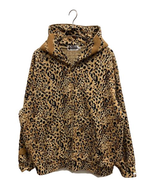 A BATHING APE（アベイシングエイプ）A BATHING APE (アベイシングエイプ) WILD LEOPARD PATTERN SHARK RELAXED FIT FULL ZIP HOODIE ブラウン サイズ:Lの古着・服飾アイテム
