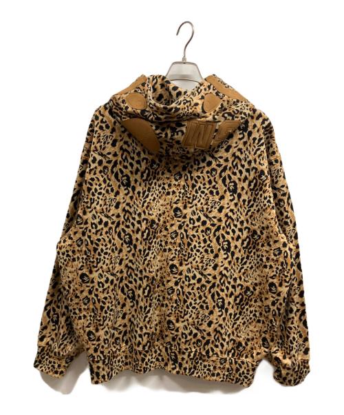 A BATHING APE（アベイシングエイプ）A BATHING APE (アベイシングエイプ) WILD LEOPARD PATTERN SHARK RELAXED FIT FULL ZIP HOODIE ブラウン サイズ:Lの古着・服飾アイテム