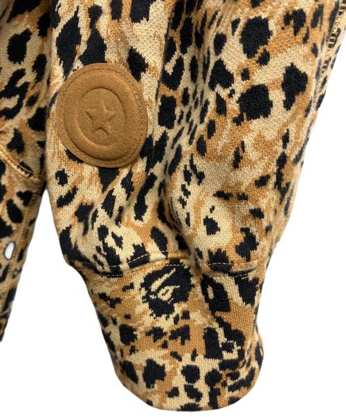 A BATHING APE（アベイシングエイプ）A BATHING APE (アベイシングエイプ) WILD LEOPARD PATTERN SHARK RELAXED FIT FULL ZIP HOODIE ブラウン サイズ:Lの古着・服飾アイテム