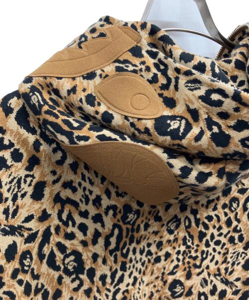 A BATHING APE（アベイシングエイプ）A BATHING APE (アベイシングエイプ) WILD LEOPARD PATTERN SHARK RELAXED FIT FULL ZIP HOODIE ブラウン サイズ:Lの古着・服飾アイテム