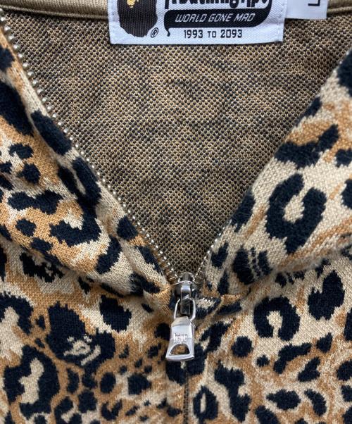 A BATHING APE（アベイシングエイプ）A BATHING APE (アベイシングエイプ) WILD LEOPARD PATTERN SHARK RELAXED FIT FULL ZIP HOODIE ブラウン サイズ:Lの古着・服飾アイテム