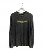 ALEXANDER WANGアレキサンダー・ワン）の古着「ピグメント加工 ロゴ刺繍 長袖 Tシャツ ｖ/ALEXANDER WANG」｜グレー