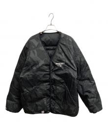 Aape BY A BATHING APE（エーエイプ バイ アベイシングエイプ）の古着「Moonface reversible camo down jacket/AAPE BY A BATHING APE」｜ブラック
