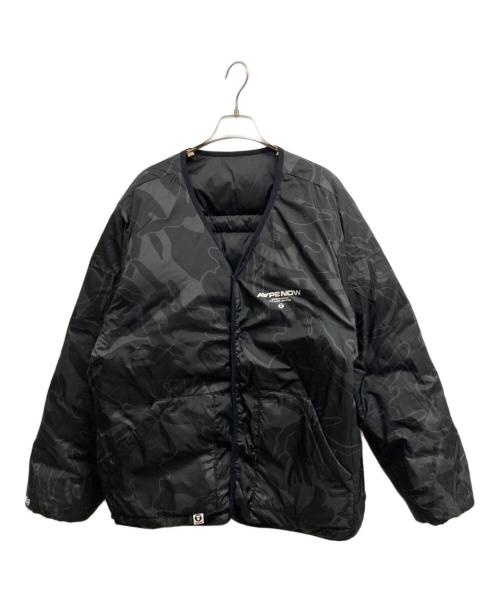 Aape BY A BATHING APE（エーエイプ バイ アベイシングエイプ）AAPE BY A BATHING APE (エーエイプ バイ アベイシングエイプ) Moonface reversible camo down jacket/AAPE BY A BATHING APE ブラック サイズ:XLの古着・服飾アイテム