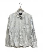 stussyステューシー）の古着「Jacquard Logo Stripe／stussy」｜ホワイト×ブルー