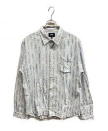 stussy（ステューシー）の古着「Jacquard Logo Stripe／stussy」｜ホワイト×ブルー