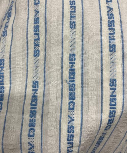 stussy（ステューシー）stussy (ステューシー) Jacquard Logo Stripe／stussy ホワイト×ブルー サイズ:Mの古着・服飾アイテム
