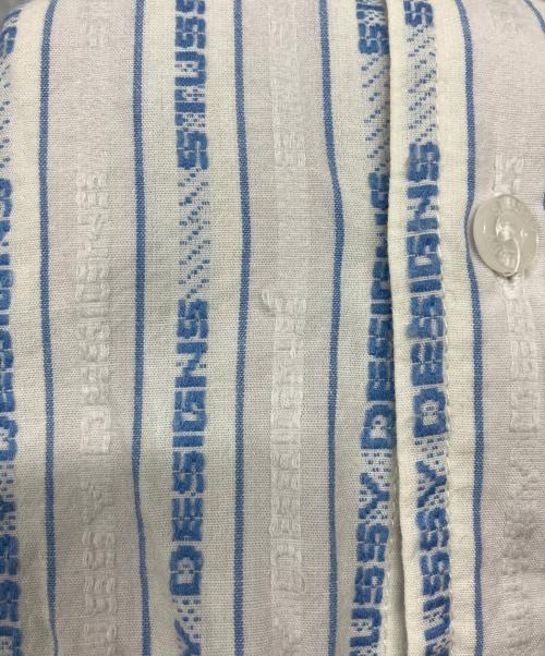stussy（ステューシー）stussy (ステューシー) Jacquard Logo Stripe／stussy ホワイト×ブルー サイズ:Mの古着・服飾アイテム