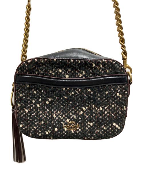 COACH（コーチ）COACH (コーチ) ツイードショルダーバッグ ブラックの古着・服飾アイテム