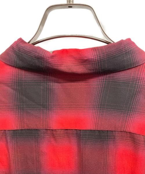 HOUSTON（ヒューストン）HOUSTON (ヒューストン) OMBRE CHECK L/S SHI/HOUSTON レッド サイズ:XLの古着・服飾アイテム
