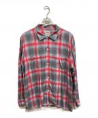 HOUSTONヒューストン）の古着「OMBRE CHECK L/S SHI/HOUSTON」｜グレー×レッド