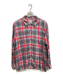 HOUSTON（ヒューストン）の古着「OMBRE CHECK L/S SHI/HOUSTON」｜グレー×レッド