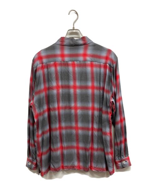 HOUSTON（ヒューストン）HOUSTON (ヒューストン) OMBRE CHECK L/S SHI/HOUSTON グレー×レッド サイズ:XLの古着・服飾アイテム