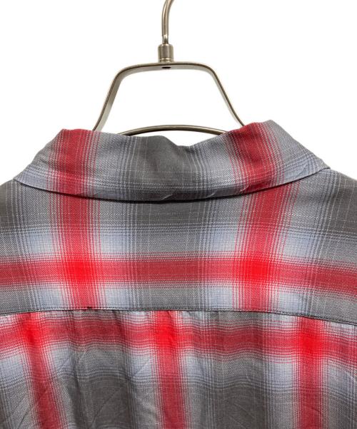HOUSTON（ヒューストン）HOUSTON (ヒューストン) OMBRE CHECK L/S SHI/HOUSTON グレー×レッド サイズ:XLの古着・服飾アイテム