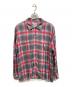 HOUSTON（ヒューストン）の古着「OMBRE CHECK L/S SHI/HOUSTON」｜グレー×レッド