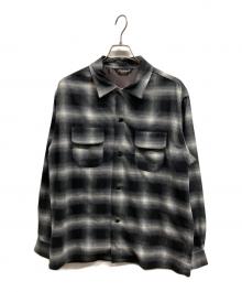 TOWN CRAFT（タウンクラフト）の古着「50S W-FLAP OPEN COLLAR SHIRTS」｜グレー