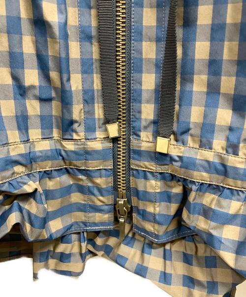 MARILYN MOON（マリリンムーン）MARILYN MOON (マリリンムーン) gingham check pleats frill blouson ネイビー×ブラウン サイズ:FREE 未使用品の古着・服飾アイテム