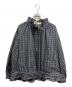 MARILYN MOON（マリリンムーン）の古着「gingham check pleats frill blouson」｜ネイビー×ブラウン