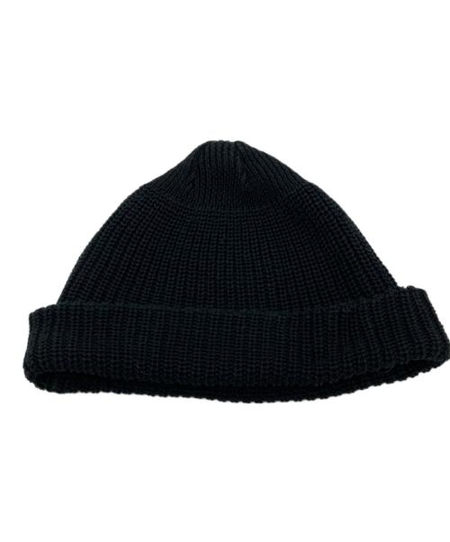 kijima takayuki（キジマタカユキ）KIJIMA TAKAYUKI (キジマタカユキ) COTTON ACRYLIC WATCH CAP ブラックの古着・服飾アイテム