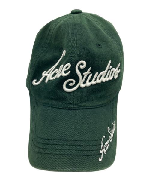 Acne studios（アクネ ストゥディオズ）Acne Studios (アクネ ストゥディオズ) ロゴ刺繍キャップ ダークグリーンの古着・服飾アイテム